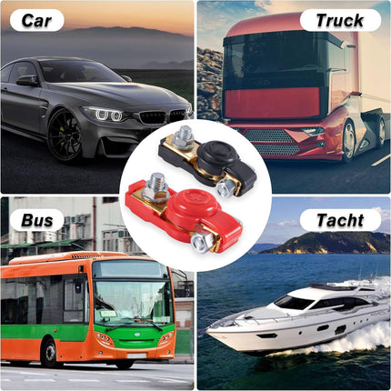 Car Battery Terminal Connector Classification Kit, Pure Copper Negative and Positive Cable Ends with Plastic Cover, Applicable to Automobile, Truck RV Accessories -