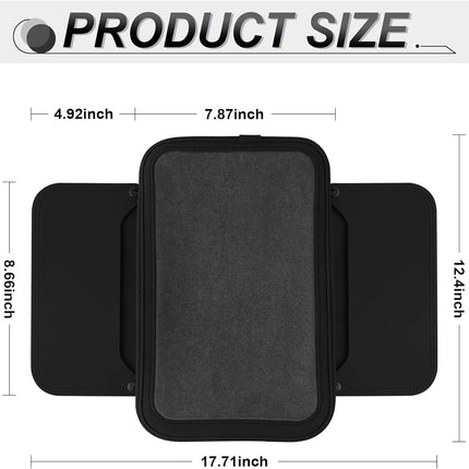 Car Leather Furry Center Console Cover with 2 Storage Bags, Universal Fluffy Armrest Seat Box Pad, Comfortable Interior Accessories, Fits for Most Vehicles (Black) Black -