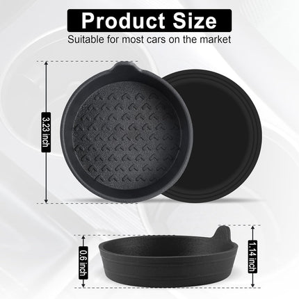 Car Cup Holder, 4-Pack Silicone Coasters, Universal Non-Slip Recessed Interior Accessories (Arrow Black) Arrow Black -