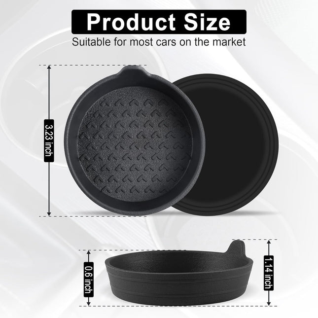 Car Cup Holder 4-Pack Silicone Coasters Universal Non-Slip Recessed Interior Accessories (Arrow Black) – product detail