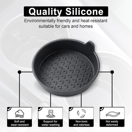 Car Cup Holder, 4-Pack Silicone Coasters, Universal Non-Slip Recessed Interior Accessories (Arrow Black) Arrow Black -