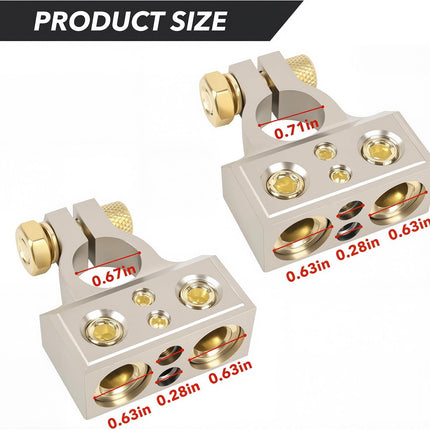 Car Battery Terminal Connector, 0/2/4/6/8 AWG Zinc Alloy Truck Audio Protector, Quick Disconnect and Release Cable End, External Accessories -