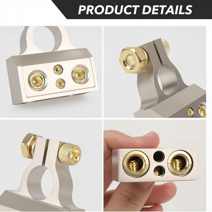 Car Battery Terminal Connector, 0/2/4/6/8 AWG Zinc Alloy Truck Audio Protector, Quick Disconnect and Release Cable End, External Accessories -