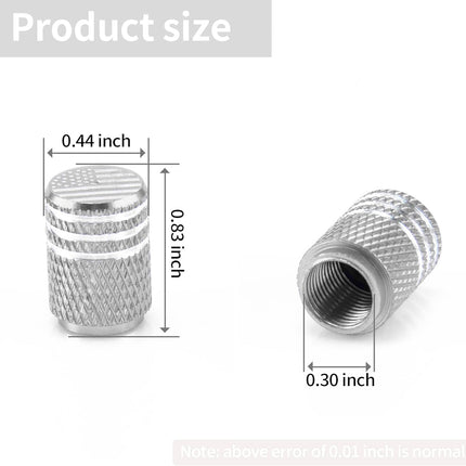 American Flag Valve Stem Cap, 12PCS Aluminum Alloy Rubber Sealed Tire Universal for Cars, Trucks, SUVs and Motorcycles, Car Exterior Accessories (Silver) Silver -