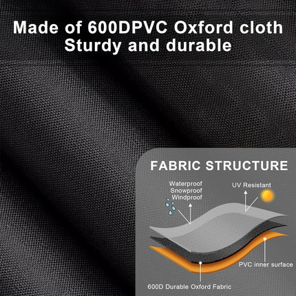 Heavy Duty 600D Waterproof Winch Cover - UV Resistant, Dust-Proof Protective for 8500-17500 lbs Electric Winches (22"x9.8"x7.5"), Car Exterior Accessories