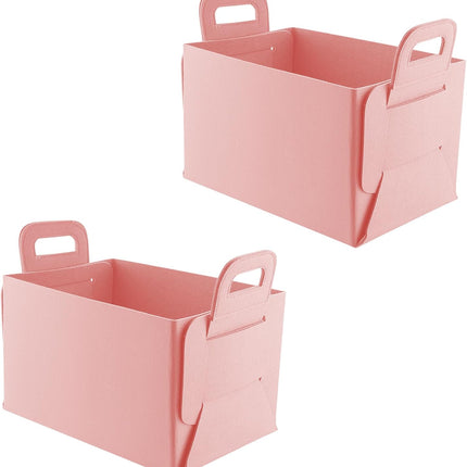 Car Trunk Organizer, Foldable Organizer for SUV, Lightweight Storage Sundries, Accessories Women and Men, Travel Essentials, Felt, 2 Pack Pink pink -