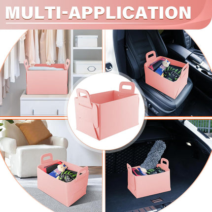 Car Trunk Organizer, Foldable Organizer for SUV, Lightweight Storage Sundries, Accessories Women and Men, Travel Essentials, Felt, 2 Pack Pink pink -