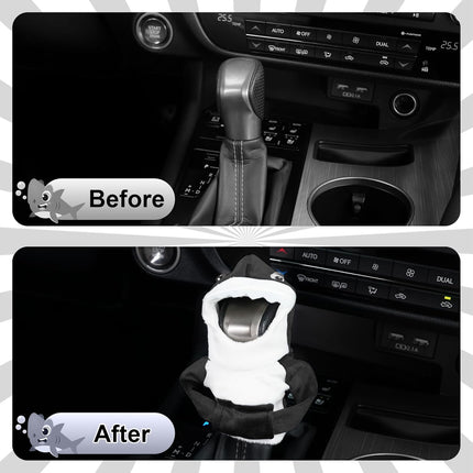 Car Gear Shift Cover, Universal Hoodie, Cute Shark Cover for Knob Protection, Automotive Interior Gadgets, Accessories Women and Man Gifts Black -