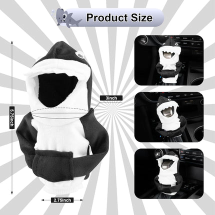 Car Gear Shift Cover, Universal Hoodie, Cute Shark Cover for Knob Protection, Automotive Interior Gadgets, Accessories Women and Man Gifts Black -
