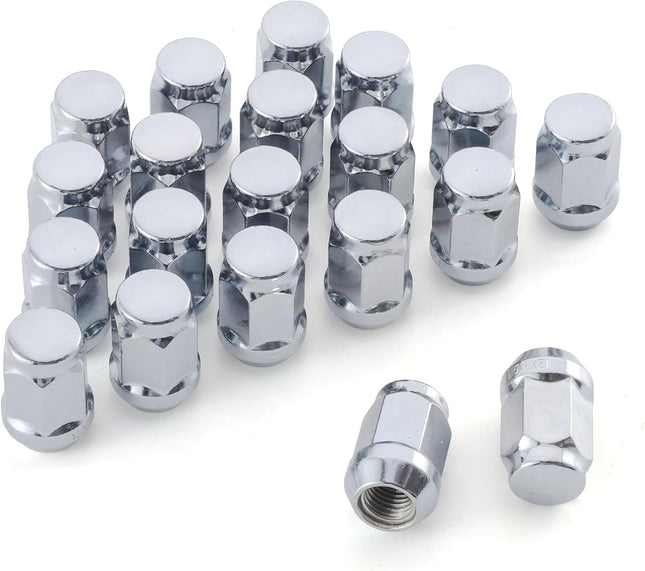20PCS White Knight M12x1.5 Wheel Lug Nuts One-Piece Design Bulge Acorn Chrome Nuts for V1259-DP01-A-4425