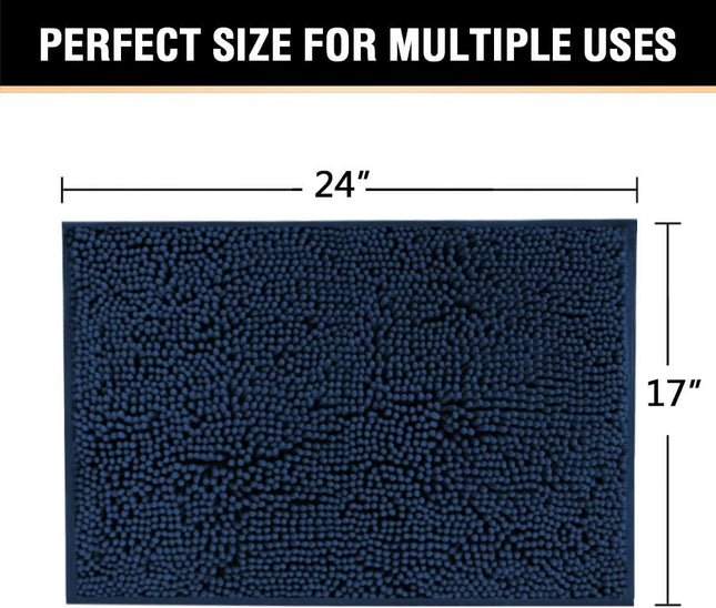 Navy Blue Bath Rug Mat Non Slip Mats for Bathroom Floor Rug Extra Thick Chenille 17 x 24 Absorbent Soft – product detail