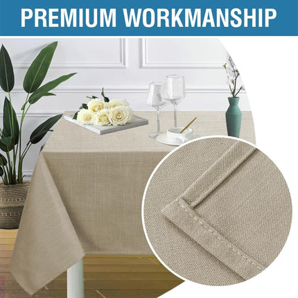Linen Textured Table Cloths 60 x 120 Inch Premium Solid Tablecloth Spill-Proof Waterproof Cover for Dining Buffet Feature Extra Soft and Thick Fabric Wrinkle Free, Taupe 120" 60" (Rectangular)