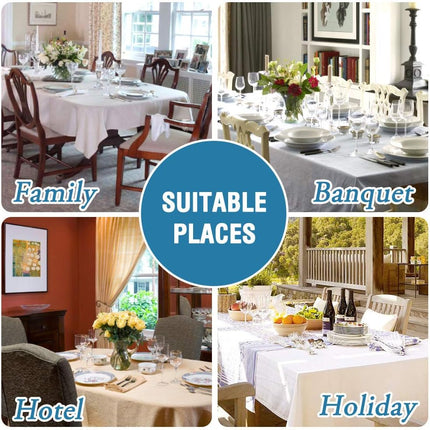 Linen Textured Table Cloths 60 x 120 Inch Premium Solid Tablecloth Spill-Proof Waterproof Cover for Dining Buffet Feature Extra Soft and Thick Fabric Wrinkle Free, Taupe 120" 60" (Rectangular)