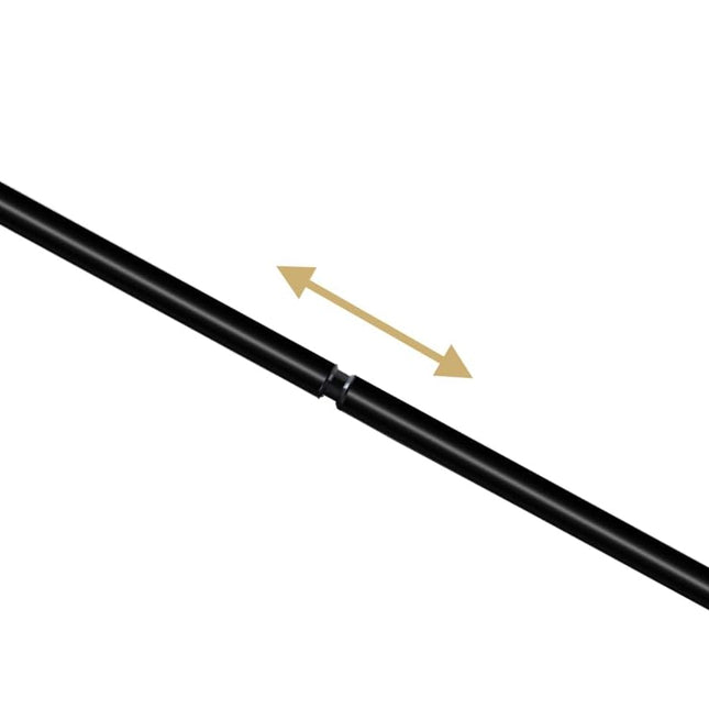 1 PACK Magnetic Curtain Rods for Metal Doors 16" to 28", 1/2 Inch Diameter Adjustable French Door Rod Classroom Whiteboard Cafe Towel Bar Holder, Black 16"-28"