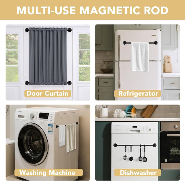 1 PACK Magnetic Curtain Rods for Metal Doors 16 to 28 1/2 Inch Diameter Adjustable – product detail