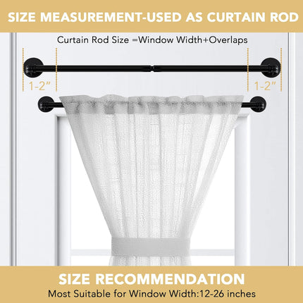 1 PACK Magnetic Curtain Rods for Metal Doors 16" to 28", 1/2 Inch Diameter Adjustable French Door Rod Classroom Whiteboard Cafe Towel Bar Holder, Black 16"-28"