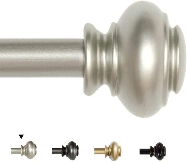 Window Curtain Rods for Windows 28 to 48 Inches Adjustable Decorative 3/4 Inch Diameter Single Rod Set with