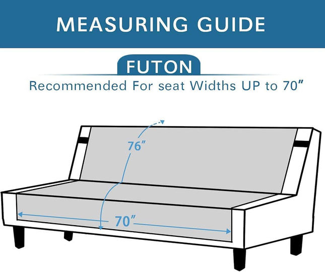Futon Cover Reversible Sofa Slipcover Furniture Protector Water Resistant 2 Inch Wide Elastic Straps – product detail
