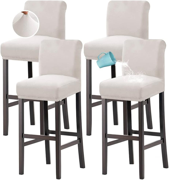 100 Percent Waterproof Bar Stool Cover Stretch Counter Pub Chair Slipcover for Dining Room Removable
