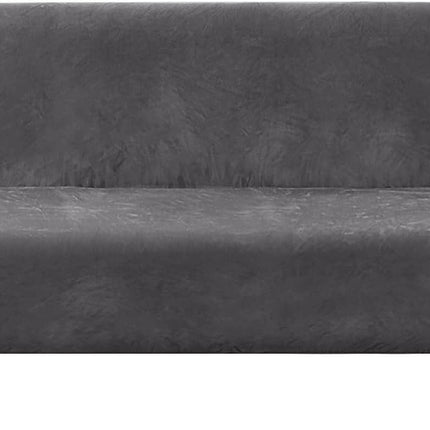 Real Velvet Futon Cover Armless Sofa Covers Bed Stretch Couch Slipcover Furniture Protector Thick Soft Fabric Form Fitted Stay in Place, Grey -