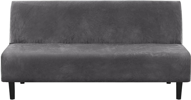Real Velvet Futon Cover Armless Sofa Covers Bed Stretch Couch Slipcover Furniture Protector Thick Soft