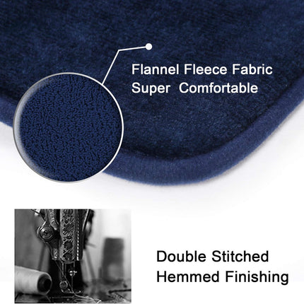 Bath Mat Memory Foam Set Bathroom Rug Flannel Velvety Luxury Extra Soft and Absorbent Non Slip Rugs for Bathroom/Bedroom Washable(2 Pack- 20"x 32"/ 17"x 24", Navy) Navy 20" x 32" Plus 17" 24"