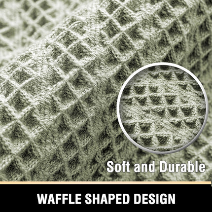 Waffle Bath Mat Super Absorbent Boho Non Slip Rugs for Bathroom Floor Machine Washable Dry Fast with Handmade Tassels, 20" x 32", Sage 32"