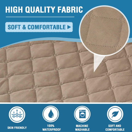 Sofa Cover, 100% Waterproof Slipcover Furniture Protector, Washable Couch Cover with Non-Skid Backing and Elastic Straps for Kids, Dogs, Pets(Sofa, French Oak) Oak