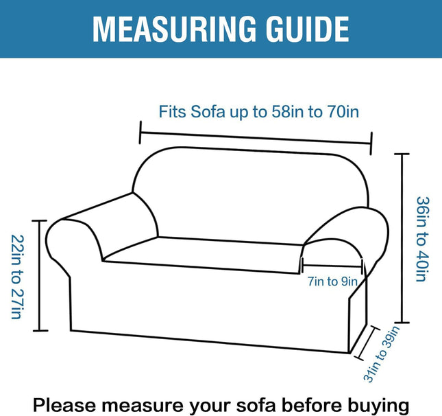 Couch Covers for 2 Cushion Sofa 1 Piece Stretch Loveseat Slipcover Pet Dog Universal Slip Cover (2 – product detail
