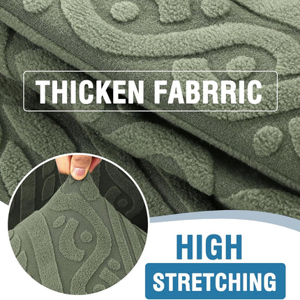 Couch Covers for 2 Cushion Sofa 1 Piece Stretch Loveseat Slipcover Pet Dog Universal Slip Cover Love Seat Upgrade Thick Jacquard Fabric with Spiral Pattern(58"-70", Sea Grass) Grass 58"-70"(2 Seater)