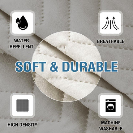 Armrest Covers for Sofa Water Resistant Couch Arm Remote Control Holder Organizer Magazine, Tablet, Phone, iPad(Set of 2, Ivory/Beige) Double Diamond-ivory/Beige -