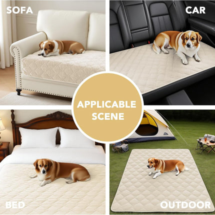 Couch Cover Chenille Pet Fuzzy Sofa Covers for 3 Cushion Anti Slip Washable Slipcovers with Strap Soft Protector Dogs Cats Kids(36" x 82", Ivory) Ivory 36" 82"