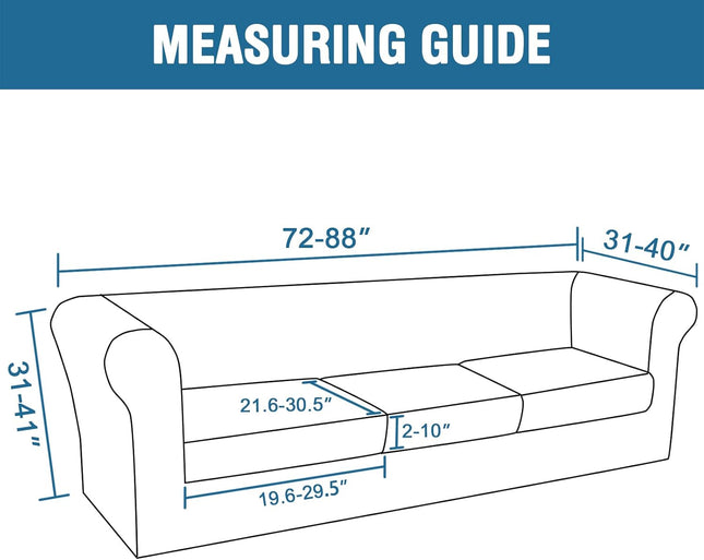 4 Piece Stretch Chesterfield Sofa Slipcovers Mid Century Deep Seat Covers Washable (Base Cover Plus – product detail