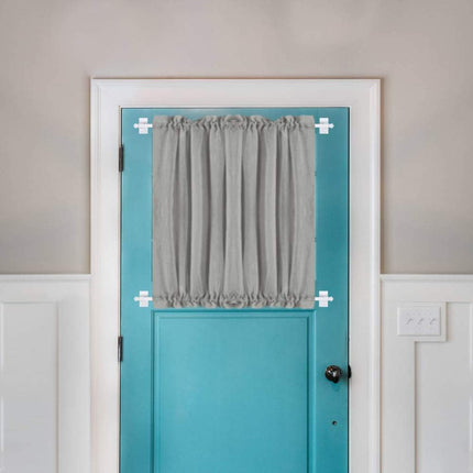 2 PACK Magnetic Curtain Rods for Metal Doors Multi-Use Small Windows Cafe Sidelight and Iron Steel Places, Tool Free with Square Finials (Adjust from 16 to 28 Inch, White) White 16-28 Inch Pack