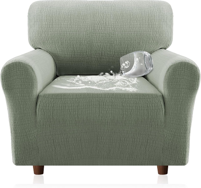 Jacquard Sofa Slipcover with Waterproof Seat Furniture Protector 1 Piece Stretch Covers Elastic