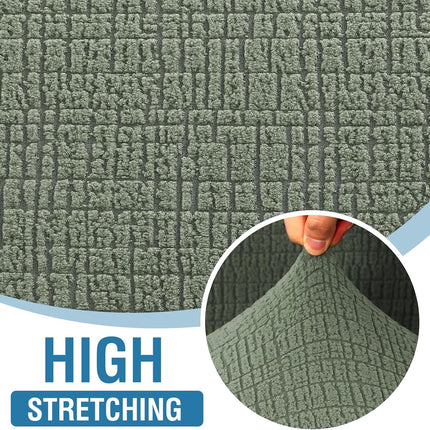 Jacquard Sofa Slipcover with Waterproof Seat Furniture Protector 1 Piece Stretch Covers Elastic Bottom for Kids, Pets, Dog(Armchair, Sea Grass) Grass Armchair