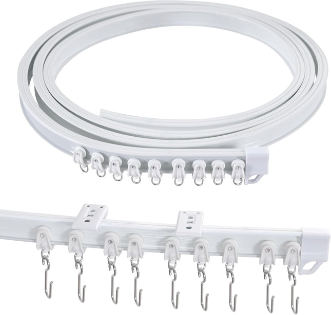 Ceiling Curtain Track Flexible Bendable Mount for Rail 16.4ft (5M) Room Divider Systerm RV Bay Window