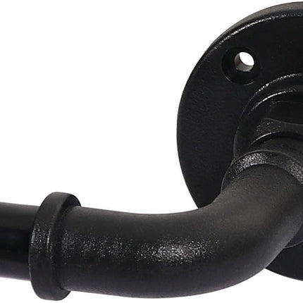 Wrap Around Curtain Rods for Windows 16.2 to 106.2 Inch, 3/4 Inch Diameter Industrial Telescoping Rod, Splicing Adjustable Indoor/Outdoor, Black 16.2"-106.2"