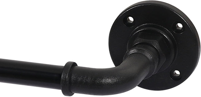 Wrap Around Curtain Rods for Windows 16.2 to 106.2 Inch 3/4 Inch Diameter Industrial Telescoping in Black
