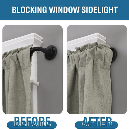 Wrap Around Curtain Rods for Windows 16.2 to 106.2 Inch, 3/4 Inch Diameter Industrial Telescoping Rod, Splicing Adjustable Indoor/Outdoor, Black 16.2"-106.2"