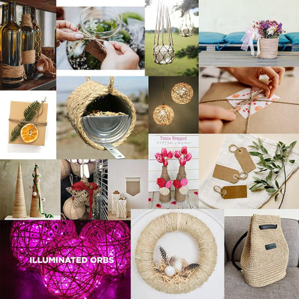 2Pack 2mm Natural Jute Twine String 1600 Feet Long for Crafting Gardening Gift Wrapping Macrame DIY Home Decor (Brown-800Feet/Roll) ( * 800 ) / Pc 2 Pcs