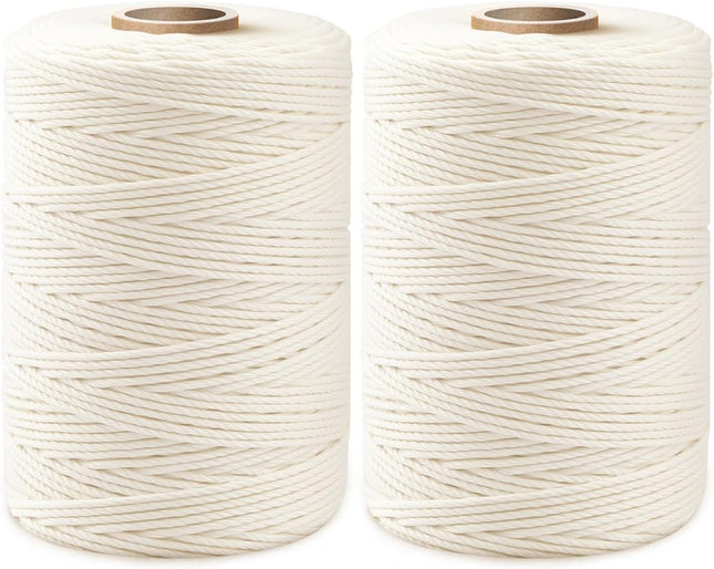 1 200ft (600ft x 2Rolls) Butchers Twine 2mm Cotton String for Cooking Kitchen Meat Turkey