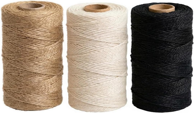 Twine String Natural Jute & Cotton V1259-DP01-A-4474 in Black, White