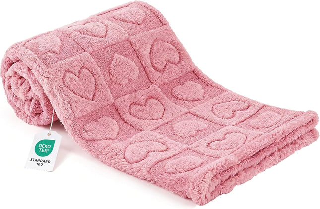 Pet Blanket for Dogs Cats Ultra Soft Fuzzy Fleece 300GSM Washable Small Dog Blanket Premium in Pink