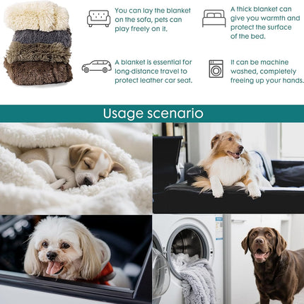 Waterproof Dog Blanket for Couch & Furniture Protection - Super Soft Reversible Throw Large Dogs Cats, Calming Washable Fur Sherpa Pet (50x60 Inch, Grey) Grey 50x60 Inch (Pack of 1)