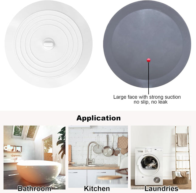 Bathtub Drain Stopper 2 Pack 5 inches Silicone Tub Shower Cover Bath Plug Hair Stopper – product detail
