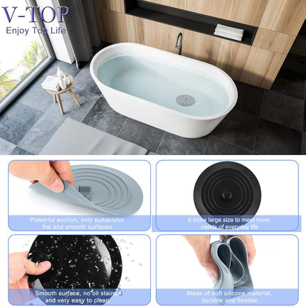 Sink Strainer Stopper 4 Pack, Universal Silicone Kitchen Drain Cover Plug Kit, 4.5 Inch Stainless Steel Filter Strainer, Food Catcher for -