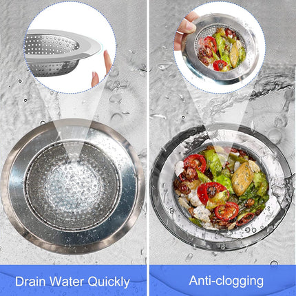 Sink Strainer Stopper 4 Pack, Universal Silicone Kitchen Drain Cover Plug Kit, 4.5 Inch Stainless Steel Filter Strainer, Food Catcher for -