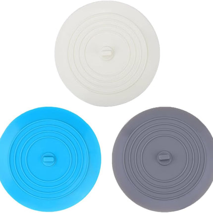 Bathtub Drain Stopper 3 Pack,  5inch Tub Cover, Silicone Bath Plug Essentials Flat Suction for Kitchen Bathroom Laundry Accessories -