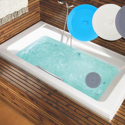 Bathtub Drain Stopper 3 Pack,  5inch Tub Cover, Silicone Bath Plug Essentials Flat Suction for Kitchen Bathroom Laundry Accessories -